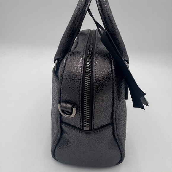 VERSACE Metallic Calfskin Virtus Small Bowling Bag Grey - Picture 5 of 10